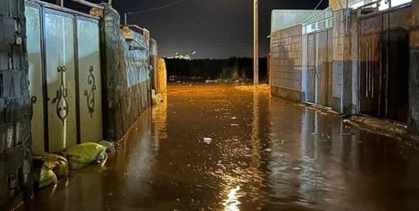 ببینید ، لحظه هولناک جاری شدن سیلاب در شهرستان گرمی اردبیل ، آب شرب قطع شد